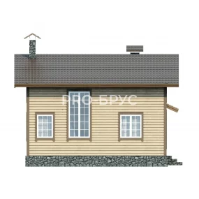 Проект дома из бруса 7 на 10 с мансардой БД-93 вид справа