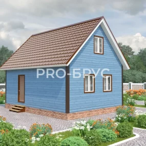 Проект дома из бруса 6 на 8 с мансардой БД-94 главный вид