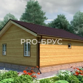 Проект дома из бруса 9 на 9 одноэтажный БД-97 вид справа