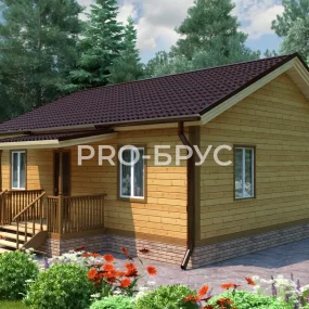 Проект дома из бруса 9 на 9 одноэтажный БД-97 главный вид