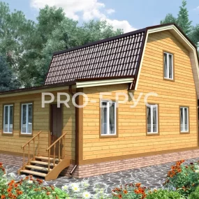 Проект дома из бруса 6 на 9 с мансардой БД-98 главный вид